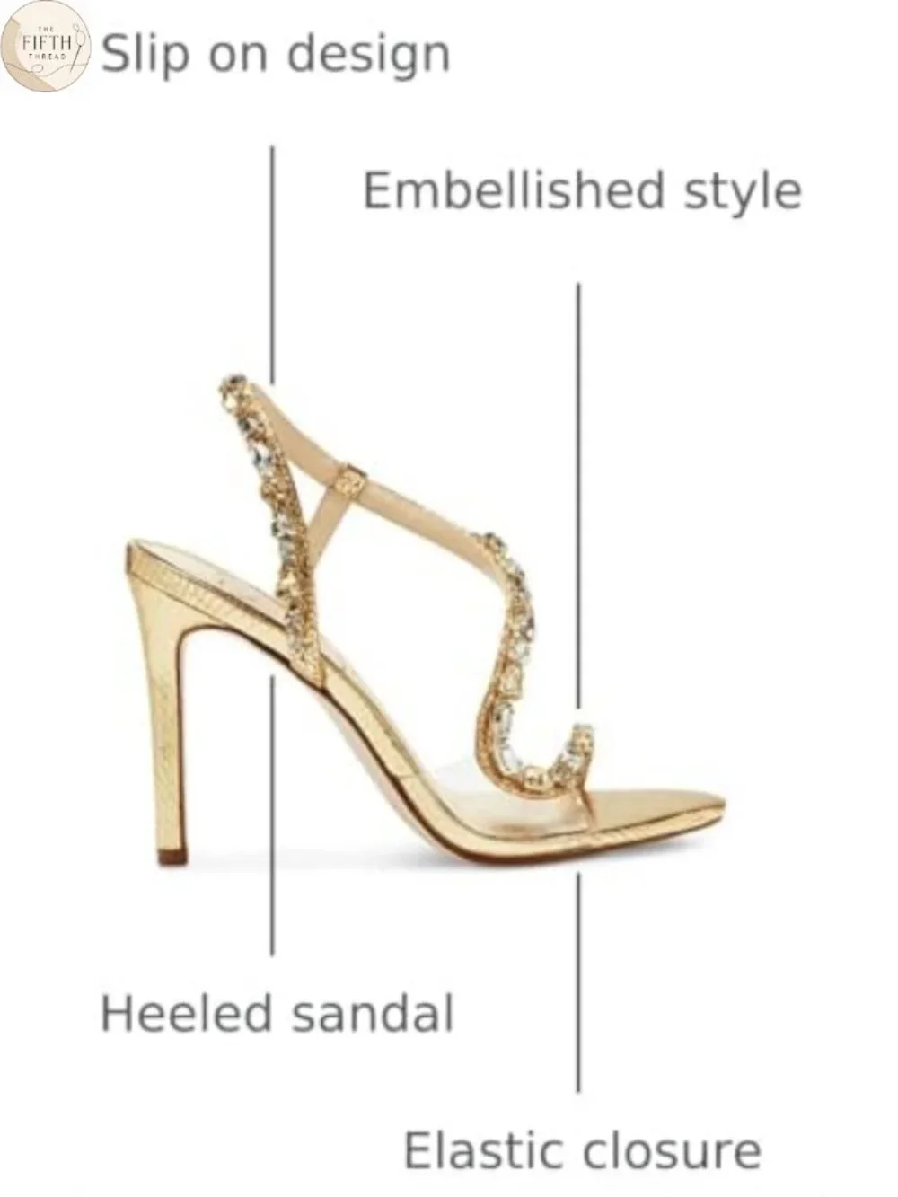 Embellished Stiletto Heeled Sandals Slingback Open Toe Formal